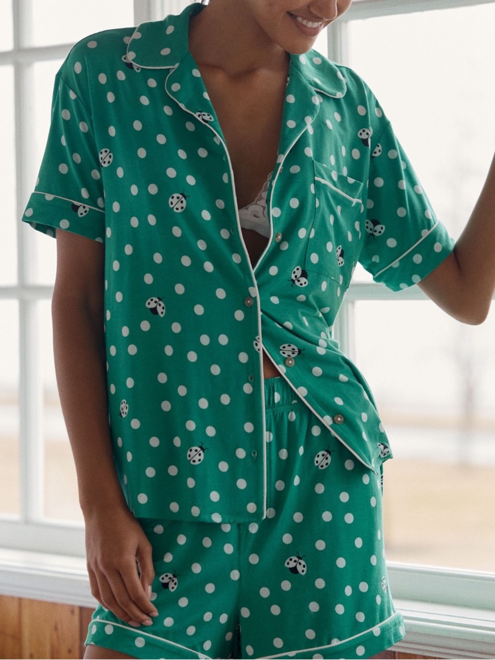 Anthropologie LyreBird ModaLuxe Short Sleeve Pajama Shirt